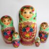 LARGE Klara in pale green scarf oldrose dress Babushka Matryoshka nesting Doll Babooshki Babushkas