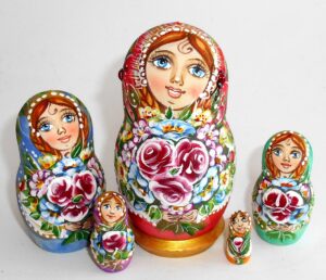 Kira red dress small Babushka Matryoshka nesting Doll Babooshki Babushkas