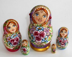 Kira violet dress small Babushka Matryoshka nesting Doll Babooshki Babushkas