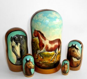 Horsy horse Babushka Matryoshka nesting Doll Babooshki Babushkas