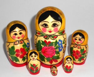 XLarge Semenov yellow scarf 9-set nesting Doll Babooshki s Classic Village Traditional