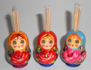 3 x Babushka Toothpick holder set 2