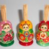 3 x Babushka Traditional Toothpick holder set 3