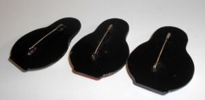 3 x Brooches with safety pin