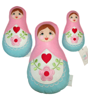 Soft dolly set of 3 Felt (S M L ) nesting Doll Babooshki s