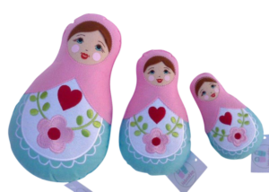 Soft dolly set of 3 Felt  (S M L )   Babushka Matryoshka nesting Doll  Babooshki Babushkas