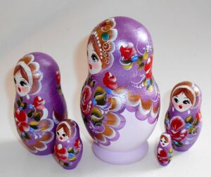 Pastel Vera in faded violet dress nesting Doll Babooshki s