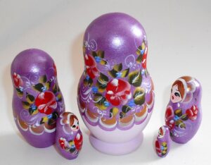Pastel Vera in faded violet dress nesting Doll Babooshki s