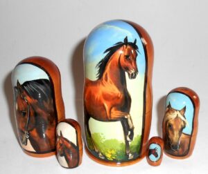 Chestnut Horse small nesting Doll Babooshki s