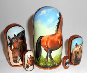 Chestnut Horse small nesting Doll Babooshki s
