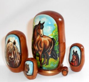 Bay Horse small nesting Doll Babooshki s
