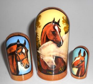 Two Horses small nesting Doll Babooshki s