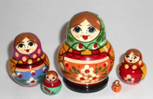 Village fatty small 5-set Babushka Matryoshka nesting Doll Babooshki Babushkas Classic Village Traditional