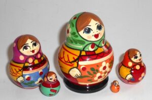 Village fatty small 5-set nesting Doll Babooshki s Classic Village Traditional