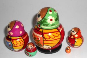 Village fatty small 5-set nesting Doll Babooshki s Classic Village Traditional