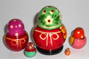 Village fatty small 5-set nesting Doll Babooshki s Classic Village Traditional