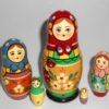 Village 5-set tall red scarf sandy apron nesting Doll Babooshki s Classic Village Traditional