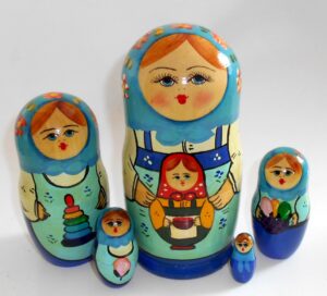 Zagorsk Blue Large Babushka Matryoshka nesting Doll Babooshki Babushkas Classic Village Traditional