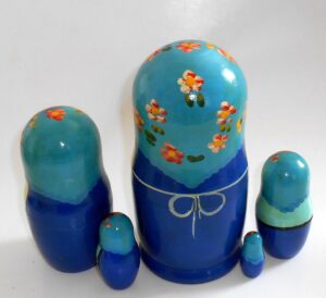 Zagorsk Blue Large nesting Doll Babooshki s Classic Village Traditional