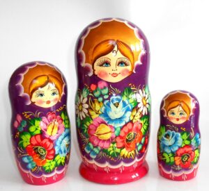 Vera purple scarf 7-set huge nesting Doll Babooshki s