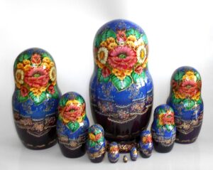 Snow Queen fairy tale huge 10-set in blue nesting Doll Babooshki s