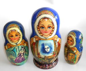 Snow Queen fairy tale huge 10-set in blue nesting Doll Babooshki s