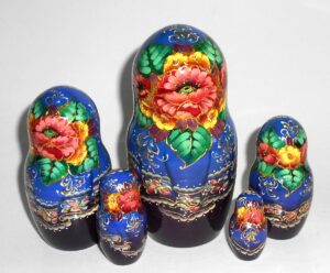 Snow Queen fairy tale huge 10-set in blue nesting Doll Babooshki s