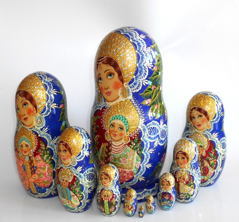 Village Beauty Huge 10-set Babushka Matryoshka Nesting Doll Babooshki ...