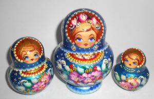 Olga in blue 10-set nesting Doll Babooshki s