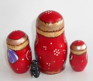 Santa wood 4-set small nesting Doll Babooshki s