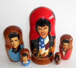 Elvis Presley on red Large Babushka Matryoshka nesting Doll Babooshki Babushkas