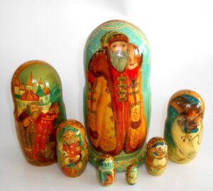The Tale of Tsar Saltan double sided 10-set nesting Doll Babooshki s