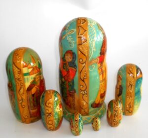 The Tale of Tsar Saltan double sided 10-set nesting Doll Babooshki s