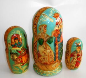 The Tale of Tsar Saltan double sided 10-set nesting Doll Babooshki s
