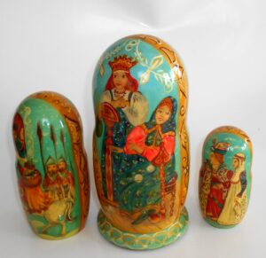 The Tale of Tsar Saltan double sided 10-set nesting Doll Babooshki s