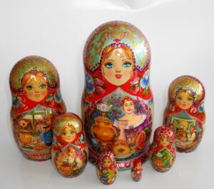 Summer village life 7-set Babushka Matryoshka nesting Doll Babooshki Babushkas