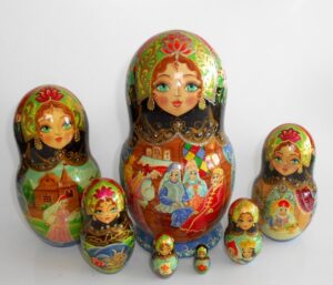 The Tale of Tsar Saltan 7-set babushka Matryoshka nesting Doll Babooshki Babushkas