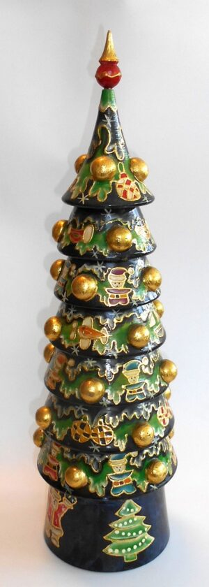 Huge Music Box Xmas Tree 46 cm nesting Doll Babooshki s