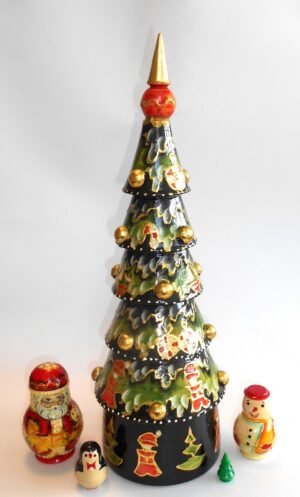 Huge Xmas Tree 42 cm nesting Doll Babooshki s