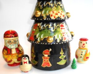 Huge Xmas Tree 42 cm nesting Doll Babooshki s