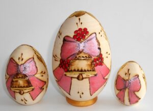 Snowmen with Clock egg 3-set II nesting Doll Babooshki s