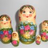 Klara small in pale scarf green dress Babushka Matryoshka nesting Doll Babooshki Babushkas
