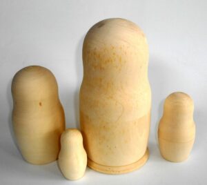 Blank DIY 4-set large 18 cm babushka raw plain unpainted Unfinished Montessori DIY  BLANK  Babushka Matryoshka nesting Doll Babooshki Babushkas