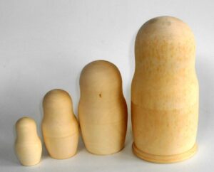 Blank DIY 4-set large 18 cm raw plain unpainted Unfinished Montessori DIY BLANK nesting Doll Babooshki s