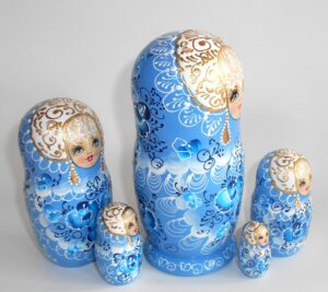 Nata in light blue lace dress medium nesting Doll Babooshki s