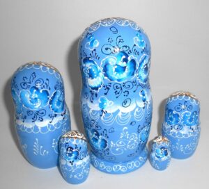 Nata in light blue lace dress medium nesting Doll Babooshki s
