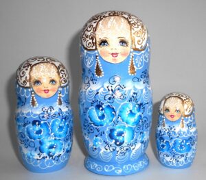 Nata in light blue lace dress medium nesting Doll Babooshki s