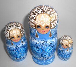 Nata in light blue lace dress medium nesting Doll Babooshki s