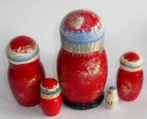 Santa with squirrel medium nesting Doll Babooshki s