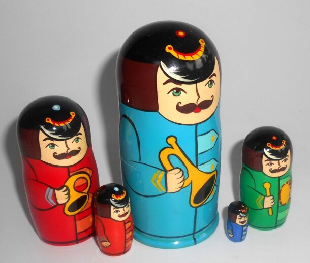 Soldier Musicians Light Blue Babushka Matryoshka Nesting Doll Babooshki ...